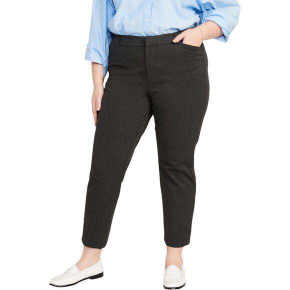 Old Navy Women's Pixie Slim Pockets Pants • Plus Size 18 • Dark Heather Grey - Picture 1 of 10